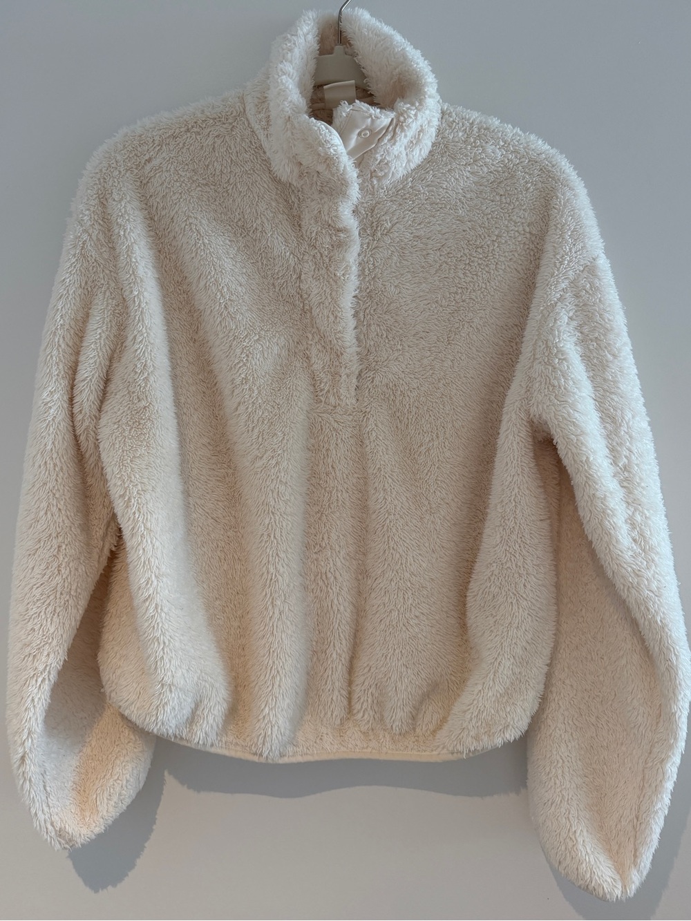 H&M Cozy Sherpa Half-Zip Fleece Jacket - Cream